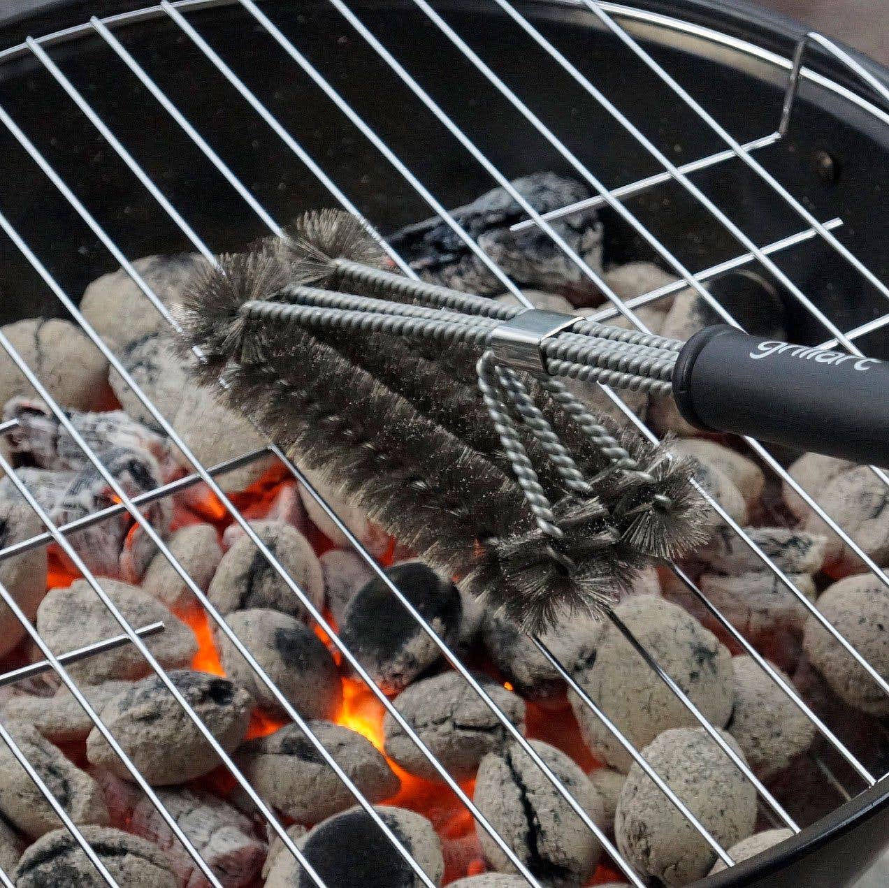 grillart® - Hochwertige Profi BBQ Grillbürste aus Edelstahl - 360° Reini
